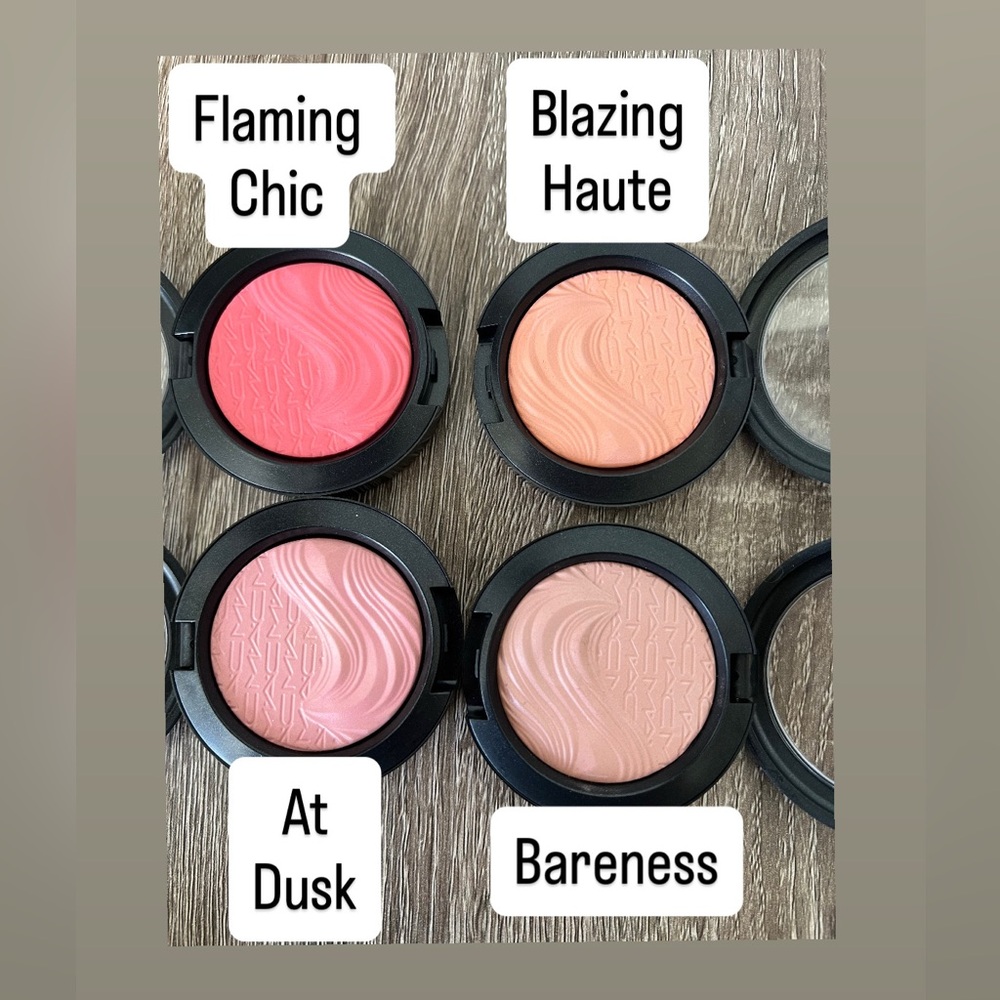 New w/oBox MAC Extra Dimension Blush Bareness At Dusk Flaming Chic Blazing Haute